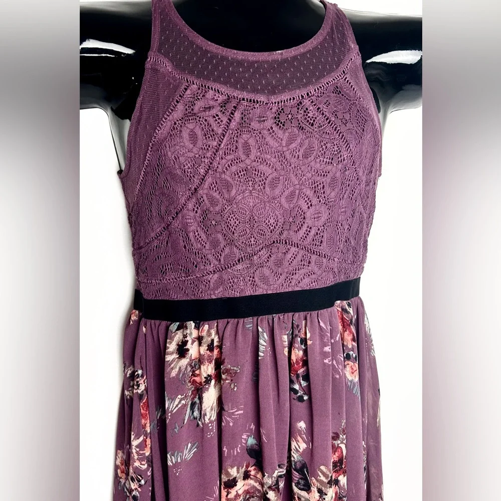Xhilaration Purple Floral Lace Dress NWOT - Picture 5 of 11